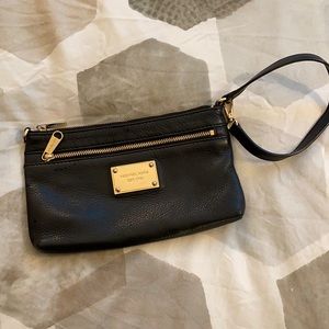 Michael Kors black wristlet purse